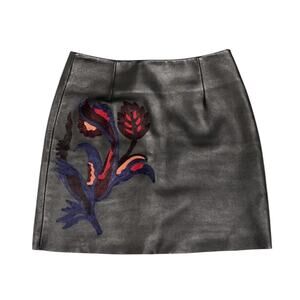 Sandro Paris Lambskin Leather Skirt